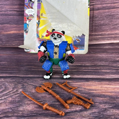 Panda Khan W/Cardback 100% Complete TMNT 1990 Playmates Vintage Action Figure Cover