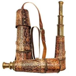 Engravable Working Brass Telescope Pirates Spyglass For Boating & Traveling Use - Picture 1 of 4