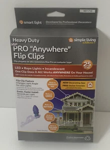 25 Clear Max Pro Anywhere Christmas Light Flip Clips -Simple Living Solutions - Picture 1 of 6