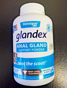 GLANDEX Anal Gland Support Powder for Dogs & Cats 5.5 oz Beef Liver Flavor