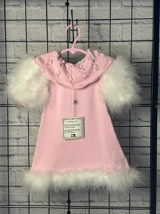*NWT* Petite Maison Kids Ella Knit Pink Feather Dress - Picture 1 of 6
