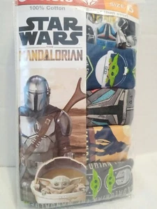 NIP Star Wars Mandalorian Baby Yoda Boys Underwear Sz 6 Briefs 5 Pack 100%Cotton - Picture 1 of 2