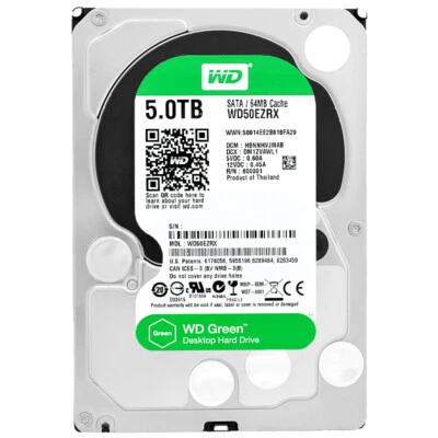 Western Digital Green 5TB WD50EZRX 64MB 5400RPM SATA III 3.5 Inch - Image 1 of 4