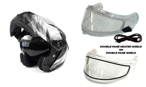 Nuevo Casco Modular Moto de Nieve Eléctrico O Doble Escudo Negro Blanco Adulto - Imagen 1 de 12