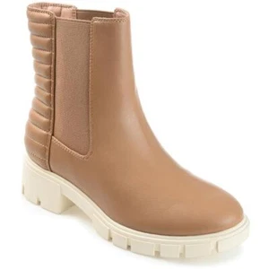 Journee Collection Womens TATIANA Faux Leather Round toe Chelsea Boots BHFO 5865 - Picture 1 of 6