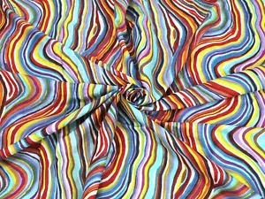 Indian Multi Abstract Print Cotton Fabric Beautiful Dressmaking Voile Fabric US - Picture 1 of 9