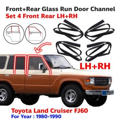 Door Glass Run Channel Rubber Set 4 Fits Toyota Land Cruiser FJ60 FJ62 HJ60 WG - Изображение 1 из 4
