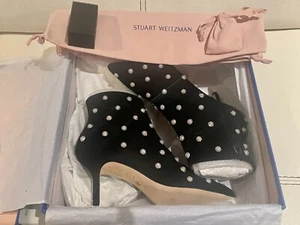 NWT Stuart Weitzman Carine Crystal Black Suede Boots SZ 6.5B/37 - Picture 1 of 12