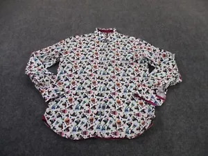 Visconti Black Shirt Mens M Skull Print Luchiano Colorful Classic Dress Party - Picture 1 of 9