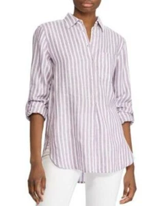 Lauren Ralph Lauren Damen fliederfarben gestreiftes Popover-Top 115 $ Größe XXS TINI {&} - Bild 1 von 2