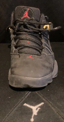 Nike Air Jordan 6 Anillos Azufre Talla 8.5 Negro Rojo Criado 322992-065 Zapato Izquierdo Solo Foto 1 de 4