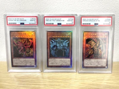 PSA 10 Yugioh 2024 Slifer Obelisk Ra ultimate Rare God Set Sequential Number - Image 1 of 2