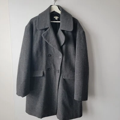 Chaquetón granate hill mujer pecho único talla 16 gris lana botón delantero Foto 1 de 4