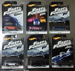 6 Auto Fast & Furious 1/64 6 CM Hot Wheels Nissan Lamborghini Ford and Chevelle 