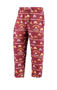 Men’s Concepts Sport Maroon MN Golden Gophers Flagship All Over Print Sleep Pant - Picture 1 of 3