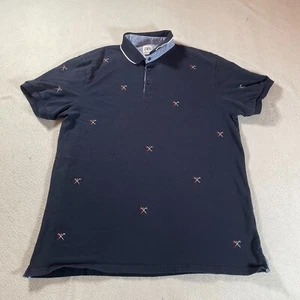 Zara Polo Shirt Mens 2XL XXL Blue Golf All Over Print Sports Rugby Outdoors Top - Picture 1 of 11