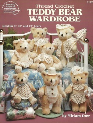 Teddy Bear Wardrobe Thread Crochet Bridal Ballerina Groom Gentleman Headpiece  - Image 1 of 2