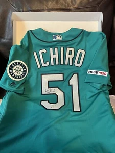Ichiro Suzuki Signed Teal Mariners Authentic Jersey MLB and FANATICS COA - Picture 1 of 1