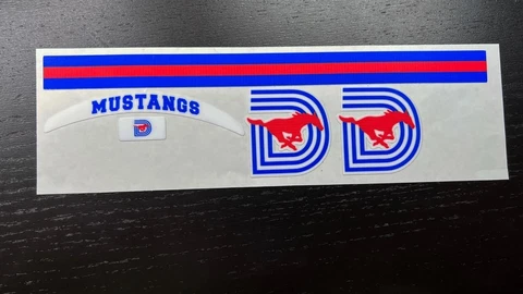 SMU Mustangs Mini Football Helmet Decal Set Cover