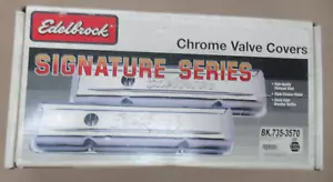 EDELBROCK 262-400 SIGNATURE SERIES CHROME VALVE COVERS - Picture 1 of 11