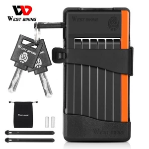 WEST BIKING Mini Bicicleta Bloqueo de Seguridad Bicicleta Plegable Antirrobo Cerradura Antirrobo Con 3 Llaves - Imagen 1 de 12