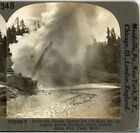 Wyoming, Riverside Geyser Spouting, Yellowstone Nat Park--Stereoview A49
