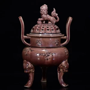 Fine Collectable Art Hand Painting Monochrome Glaze Porcelain Smoked furnace - Picture 1 of 9