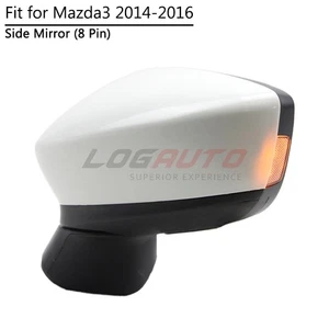 Left Side Mirror for Mazda 3 Axela 2014 2015 2016 w/ Turn Power Folding 8 Pin - Picture 1 of 12