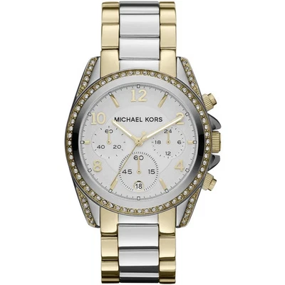 NEW MICHAEL KORS MK5685 BLAIR PAVE TWO TONE GOLD SILVER WATCH -2 Y WARRANTY - Image 1 of 3