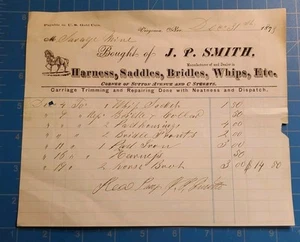 1873 - J.P. Smith - Billhead Document - Virginia City, Nevada - Bild 1 von 3