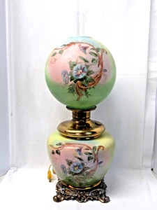ANTIGUA LÁMPARA DE ACEITE VICTORIANA HP GWTW CON GLORIAS MATUTINAS ELECTRIFICADA - Imagen 1 de 24