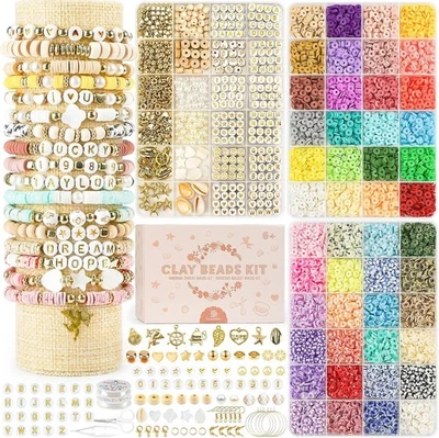 Kit para hacer pulseras de cuentas de arcilla para niñas,10800PCS regalos de vac Foto 1 de 4