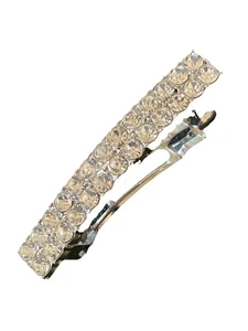 Strass Haarspange Vintage Clip mit klaren Steinen 80er Jahre - Bild 1 von 6