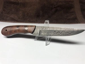CUSTOM WALNUT DAMASCUS SKINNING KNIFE by Mike CONNER of Texas- *WOW* - Picture 1 of 9