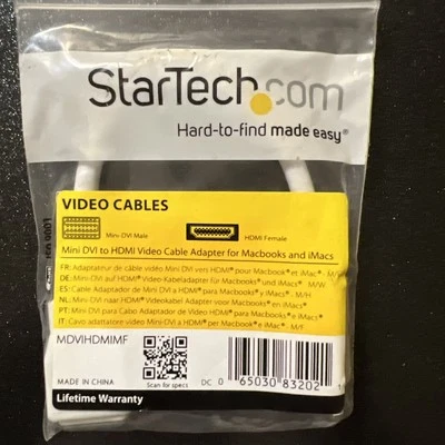 StarTech Mini DVI to HDMI Video Cable Adapter for Macbooks and iMacs MDVIHDMIMF - Image 1 of 2