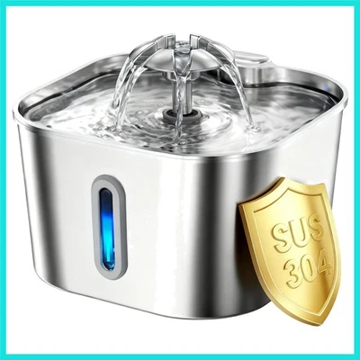 Fuente de agua para gatos de acero inoxidable, 74 oz/2,2 L automática silenciosa para beber gatos para... Foto 1 de 4