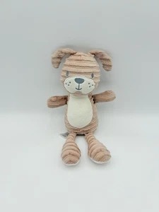 Chick Pea Puppy Dog Plush Brown White Corduroy Ribbed Soft Toy 10” - Picture 1 of 9