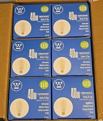 Westinghouse 4518200 4.5 Watt (40 Equivalent) ST20 Dimmable Warm White  - Image 1 of 3