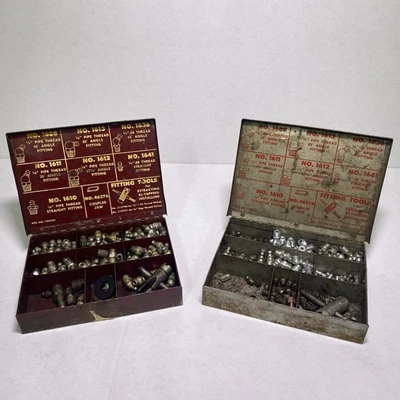 Vintage Alemite Stewart Warner Lubrication Grease Fitting Assortment In Cases - Image 1 of 4