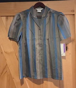 New! Ship N Shore Silken Vintage Blouse Size 10 Tech Motherboard Geometric 80s - Picture 1 of 15
