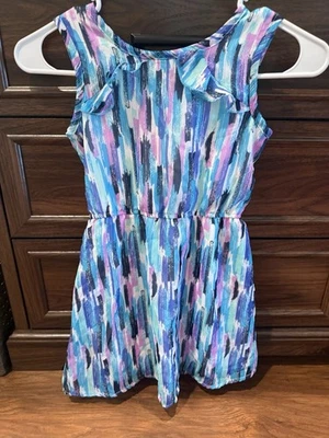 Vestido feminino Wonder Nation, multicolorido, sem mangas com babados 6/6x - Imagem 1 de 4