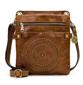 Patricia Nash Francesca Leder Umhängetasche Cognac mit Staubbeutel UVP 229 $ P02806 - Bild 1 von 3