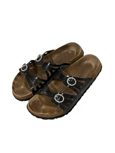 Damen-Sandalen Birkenstock Betula schwarz Lack Strass Schnalle Riemen 8/39 - Bild 1 von 8