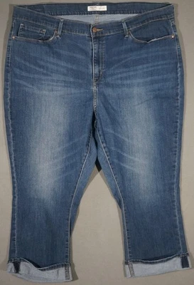 XD01408 ***LEVI'S*** FIRMA CAPRI TIRO MEDIO PUÑOS JEANS RECORTADOS PARA MUJER talla 24 Foto 1 de 4