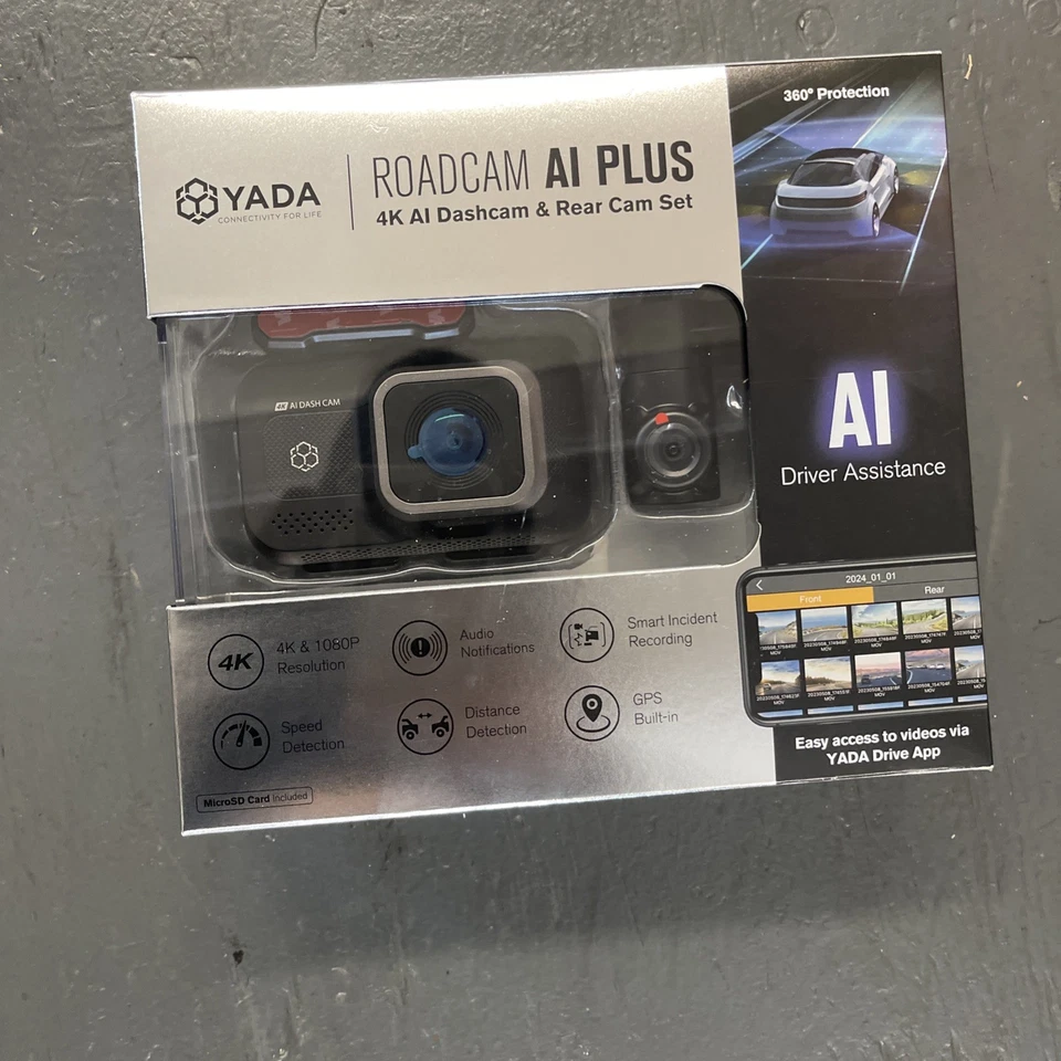 YADA Roadcam AI Plus Front and Rear 1080P  4K Dash Camera with adva ( TDW035878 - Image 1 of 1