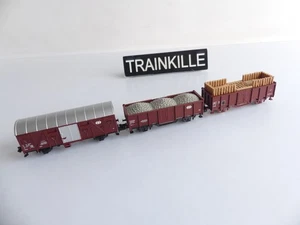 MINITRIX N 1:160 / 1 WAGON TOMBEREAU SNCF + 2 WAGONS SBB CFF - Foto 1 di 5
