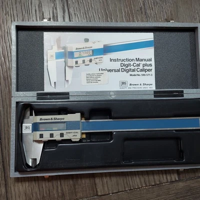 Vtg Brown & Sharpe Digit-Cal Plus Caliper Model 599-571-3 12" In Hard Grey Case - Image 1 of 4