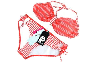 Protest Leone Donna Costume UK14D Rosso a Righe Elasticizzato Bikini Due Pz Set - Bild 1 von 11