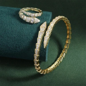 - Love Snake Swarovski Armreif Armband gelb Gold Christ Kette - - Bild 1 von 12