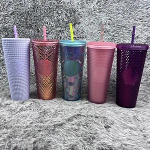 Starbucks Tumblers Studded Matte Pink Scalloped Grid Jelly Glühlampe 5 Stück - Bild 1 von 10